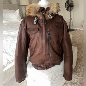 ❤️SOLD❤️ Authentic Shearling Parajumpers Leather Bomber Jacket